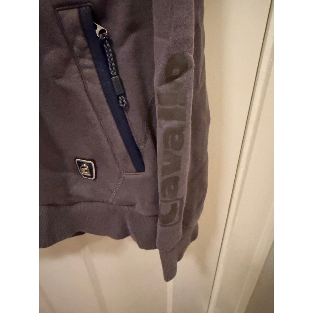 Cavallo Mens Equestrian Logo Hoodie Gray Navy Blue Raglan Sweatshirt Large - Picture 4 of 6